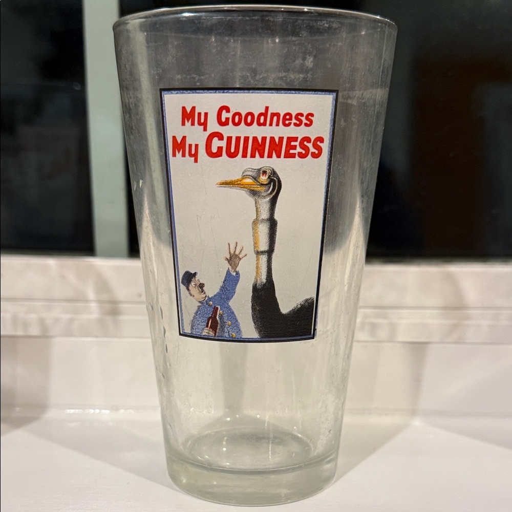 Guinness Clear Glass with Vintage Design